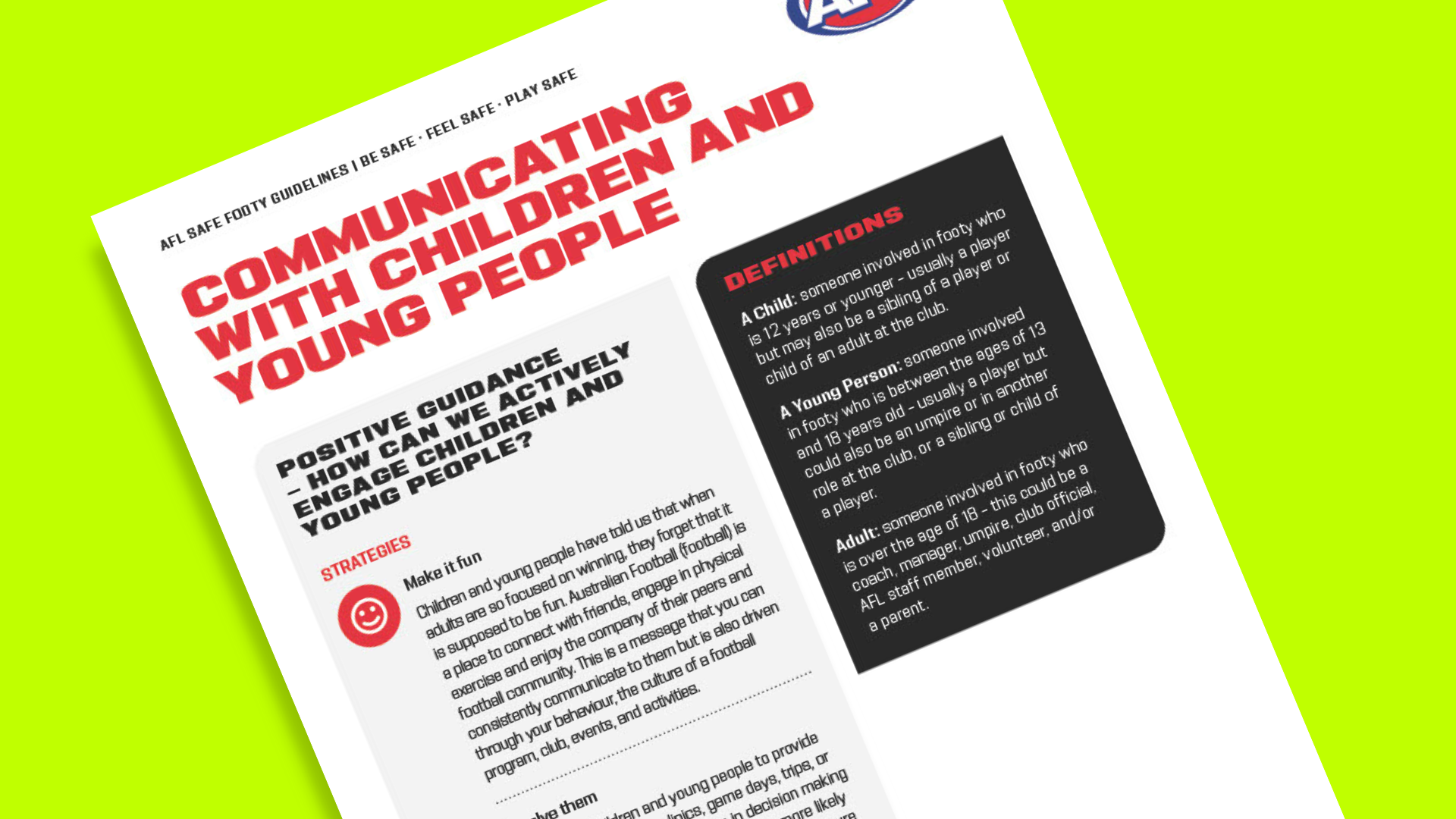 Communicating with Children and Young People - Play AFL