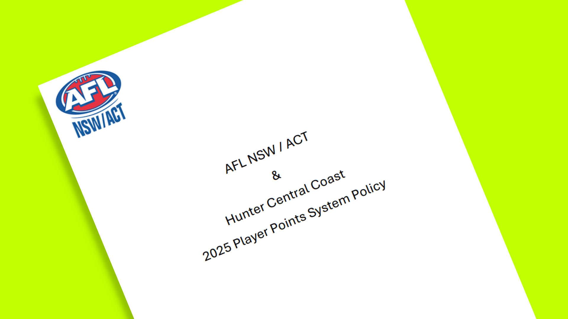AFL Hunter Central Coast Player Points System Policy - Play AFL