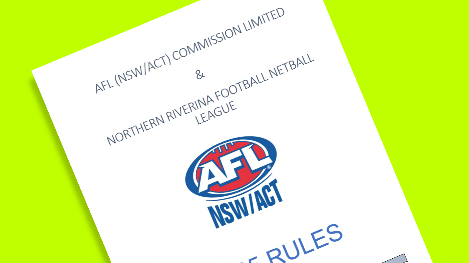 Northern Riverina FNL Rules - Play AFL