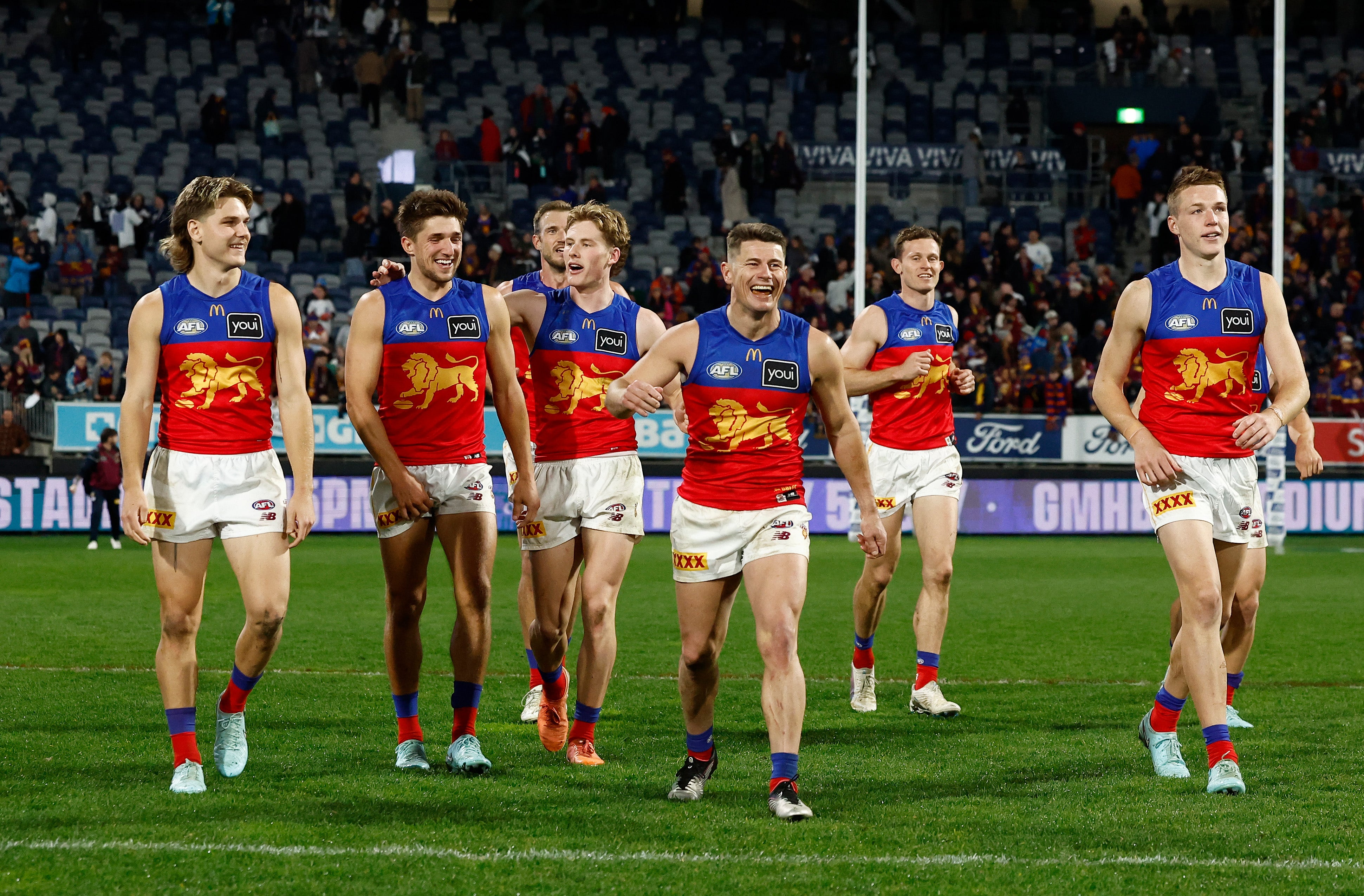 Brisbane Lions after their win in Geelong
