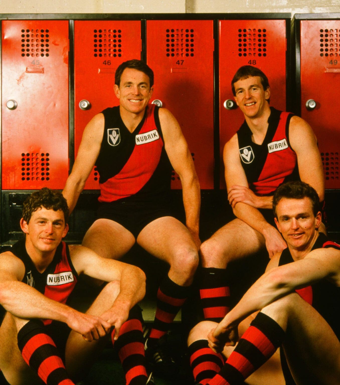 Young Daniher brothers in Essendon uniform