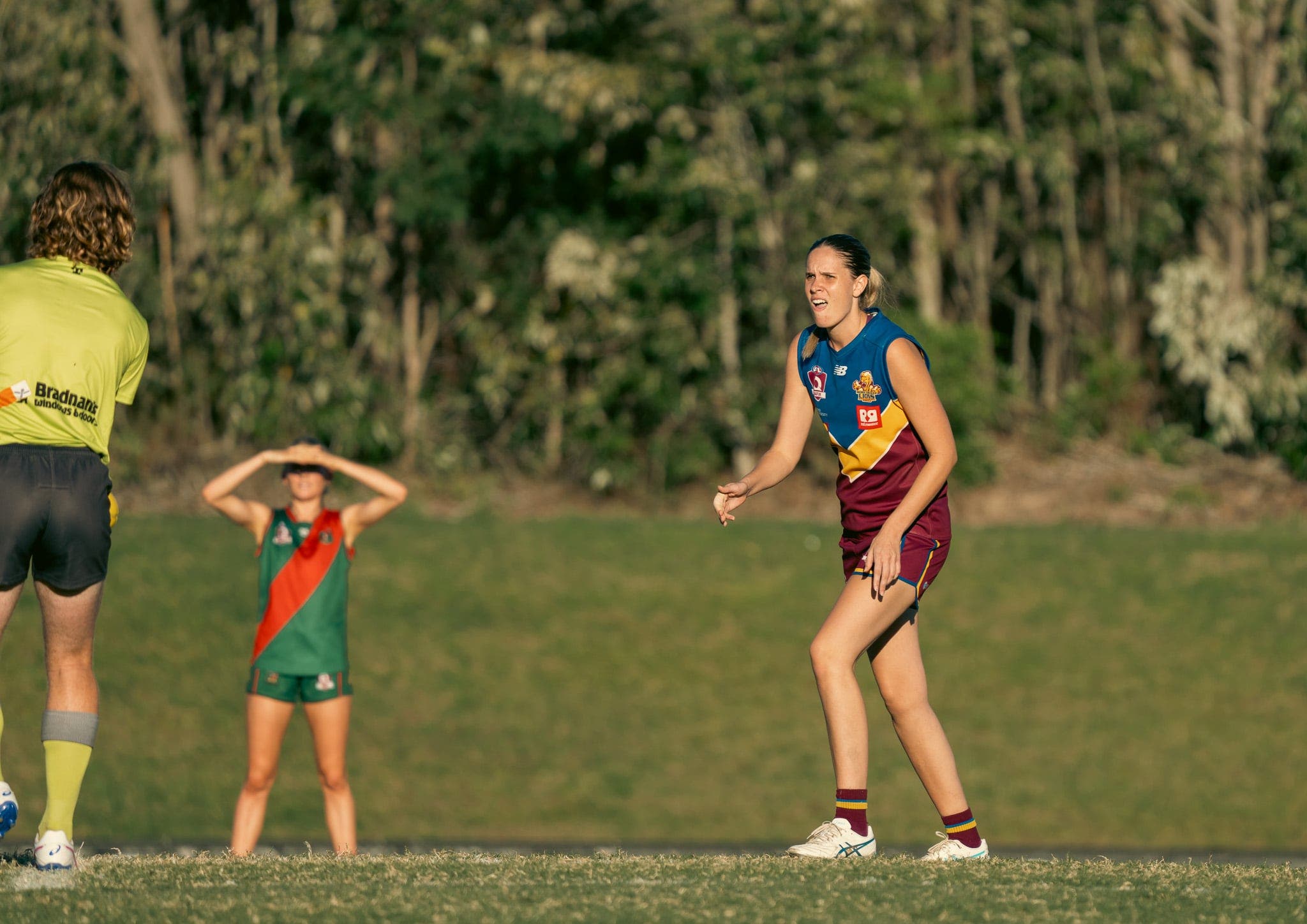 Breanna-Rose in the ruck for Moreton Bay